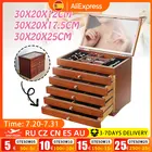 Шкатулка для ювелирных изделий, многофункциональная винтажная витрина с 6 элементами, полыйзеркальный ящик для хранения колец, подарочная коробка