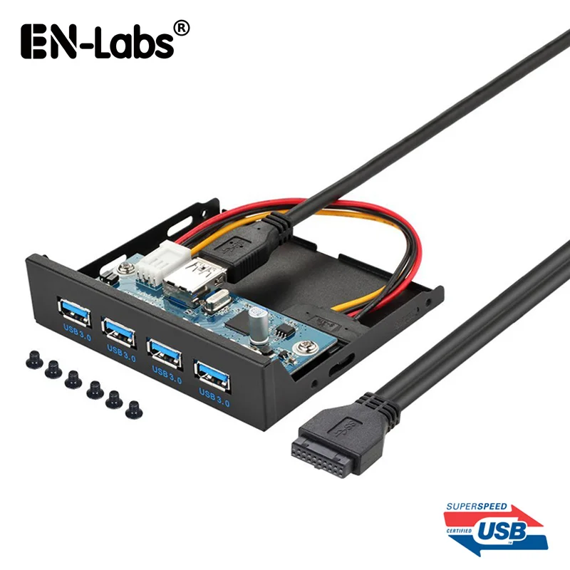 3," Передняя панель материнская плата 20Pin до 4 порта USB 3,0 концентратор адаптер Внутренний флоппи-отсек кронштейн w/SATA питания, 80 см кабель