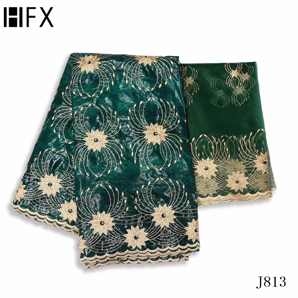 Итальянская парчовая синяя кружевная ткань высокого качества Bazin богатая