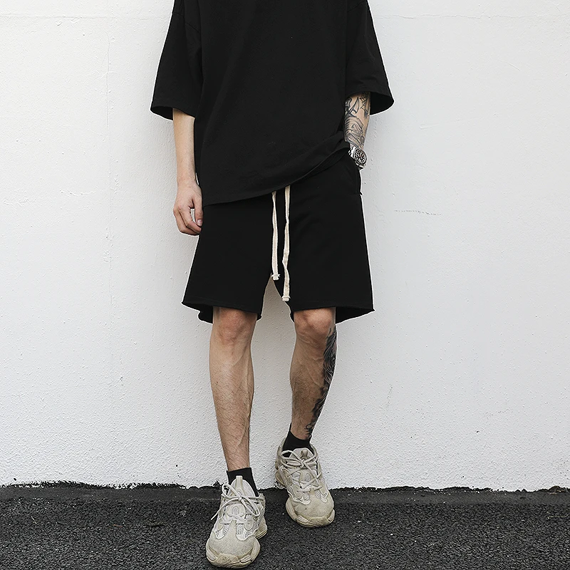 Классический стиль карман на молнии с необработанными краями хлопковые шорты