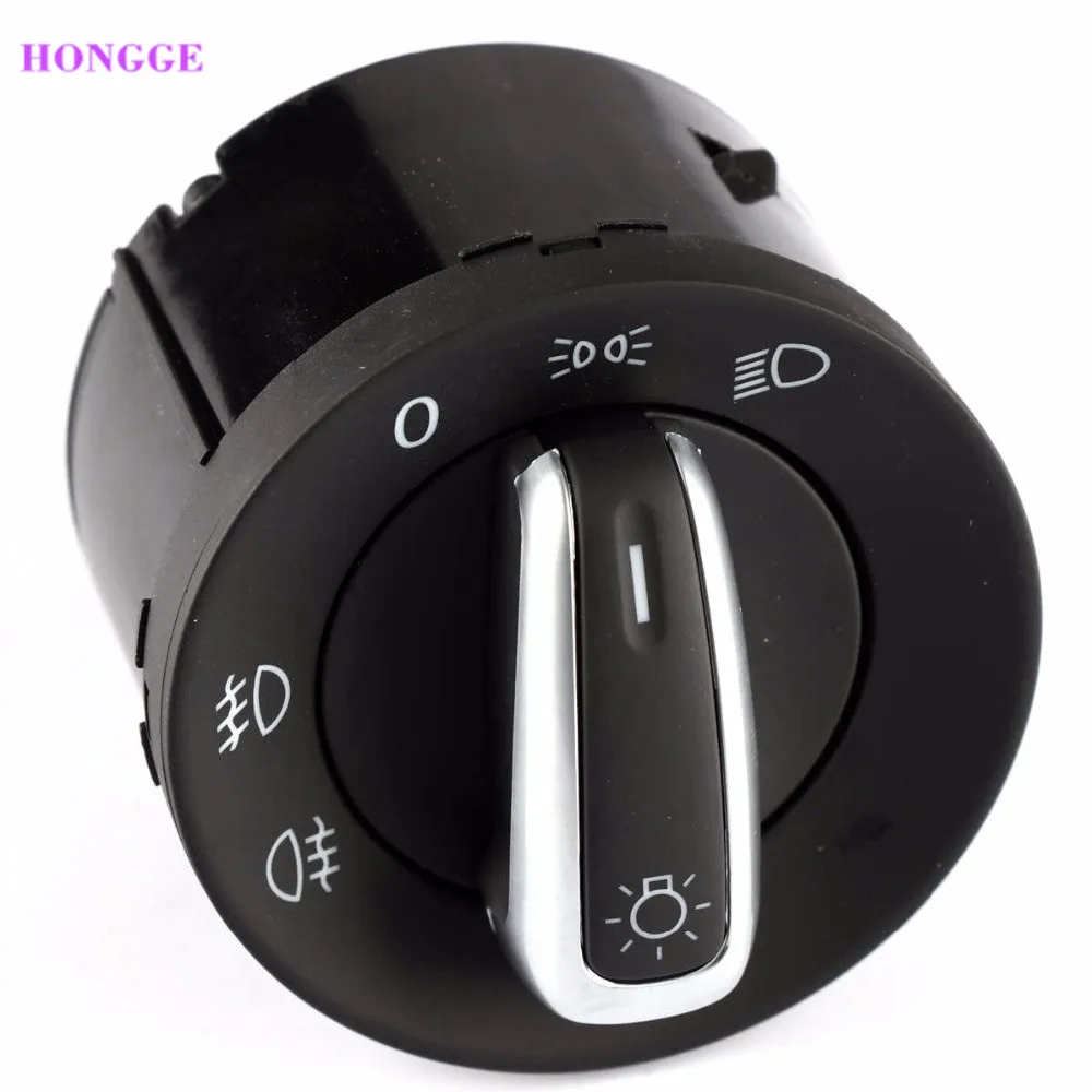 

HONGGE Car Chrome Headlight Switch Control Buttons For Passat B6 Golf MK5 MK6 Rabbit Touran Scirocco 5ND 941 431 A