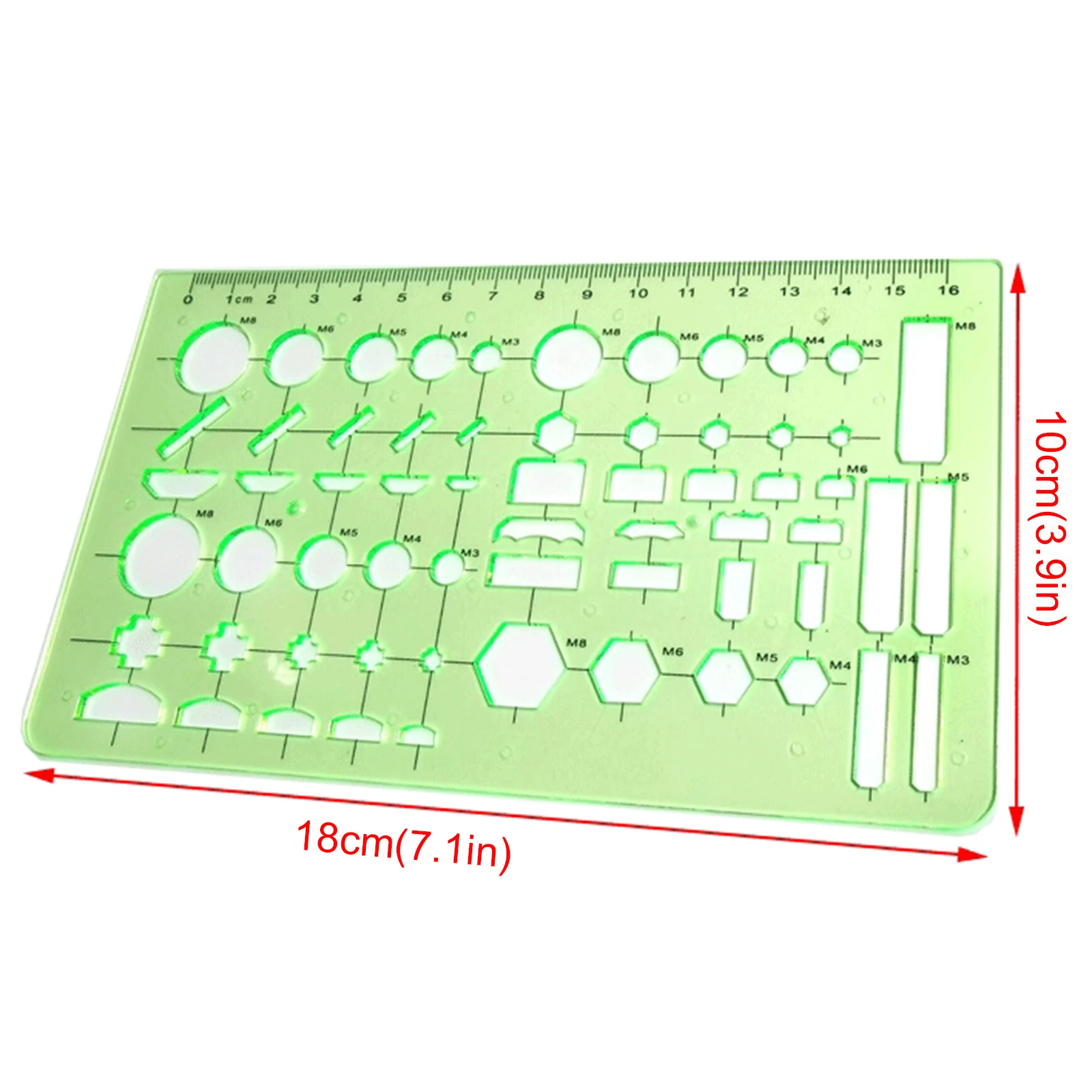 

11pcs Drawings Templates Rulers Learn School Practical Measuring Multifunction Wide Usage Math Geometry Stencils Set For Office