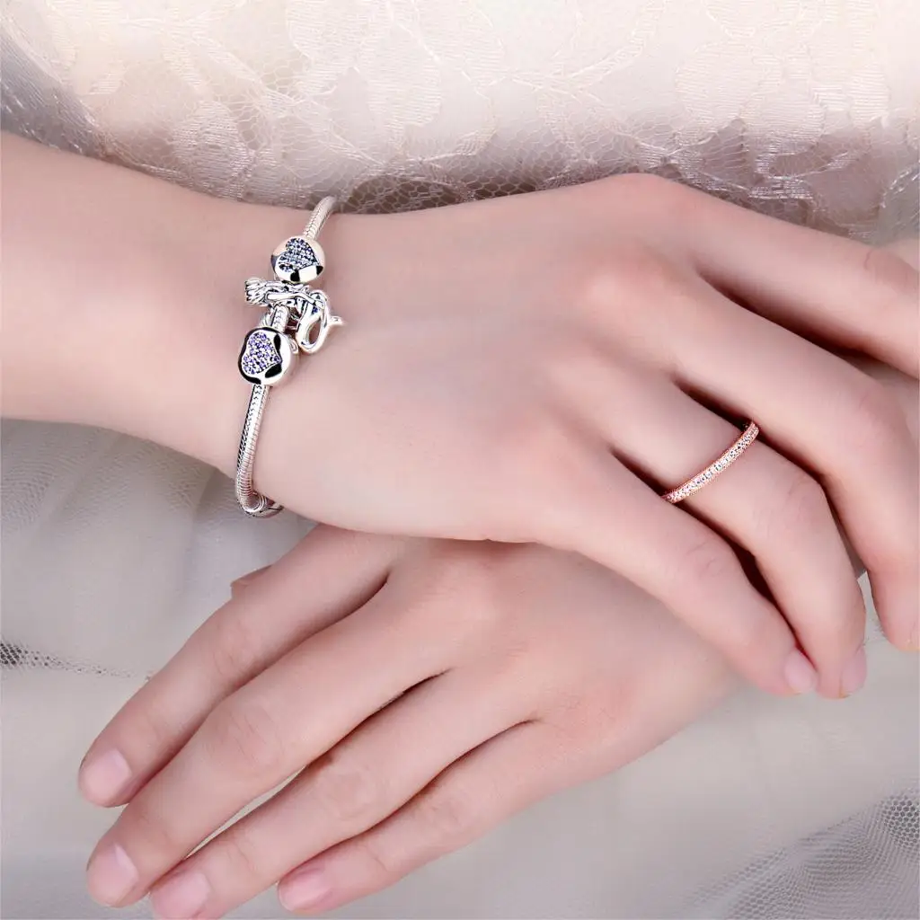 JewelryPalace 925 Sterling Silver Mermaid Sculpture Charm Beads Plain silver vintage mermaid holding shell beaded Girl gift