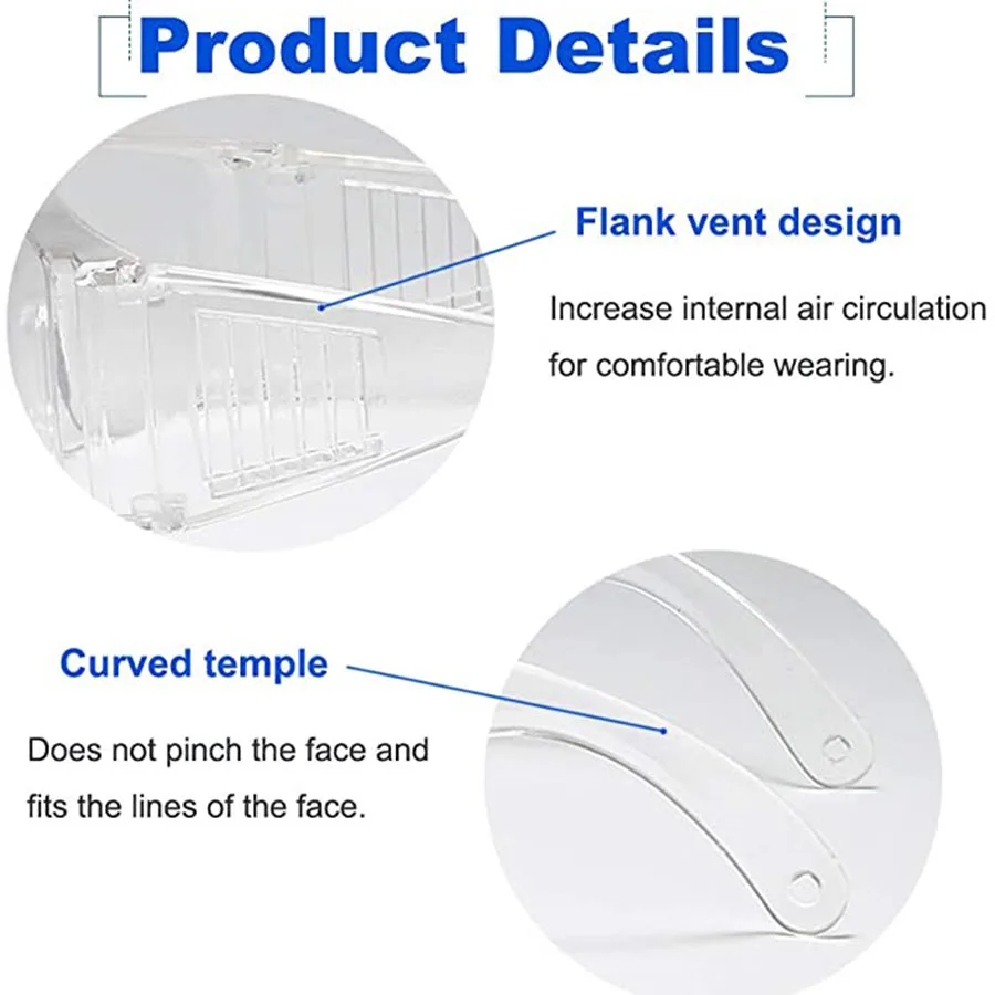 

10pc Transparent Safety Goggles Windproof Shockproof Tactical Anti-fog Riding Anti-dust Industrial Labor Protection Glasses