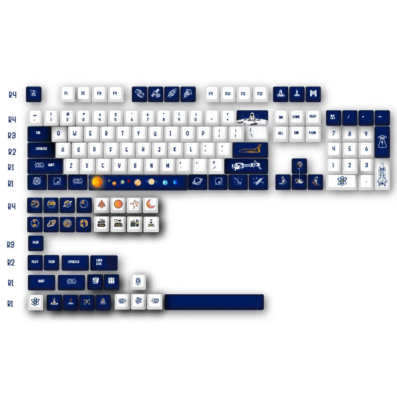 Клавиатура с изображением планеты Вселенной, 138 клавиш, тема Cherry Profile для MX Switch, игровая механическая клавиатура PBT, сублимационные клавиши