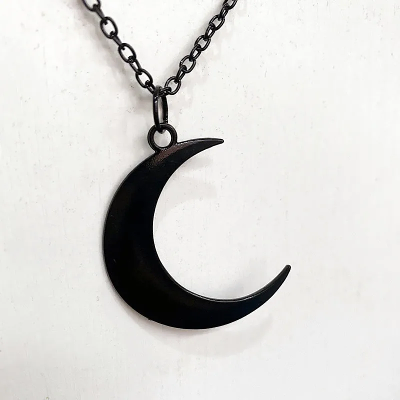

Large Crescent Moon Pendant Necklace Chain Vegan Lunar Witch Pagan Wicca Goth Gothic 90s Grunge New