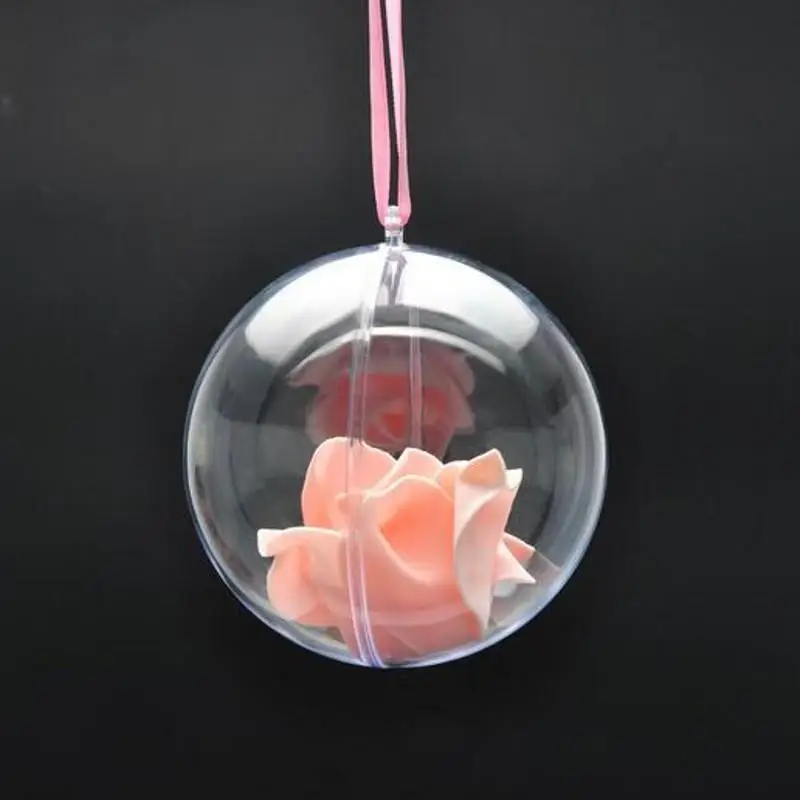 

Classic Transparent Plastic Christmas Balls Fashion Wedding Favor Candy Box Round Balls For Festive Party Supplies 20pcs/lot