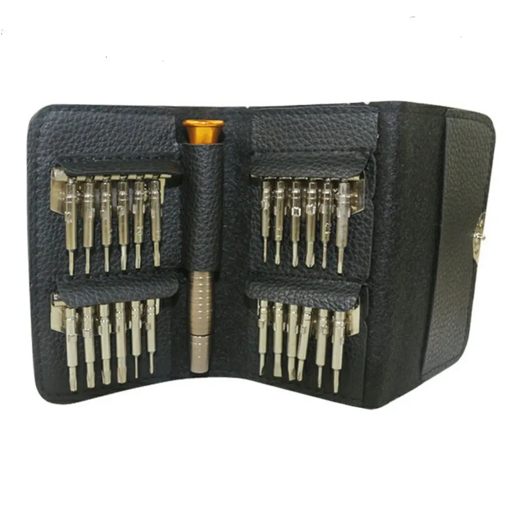 25-In-1 Mobile Phone Repair Kit Multi-Function Screwdriver Leather Bag Set Clamping Head Without Magnetic Hot Sale | Инструменты