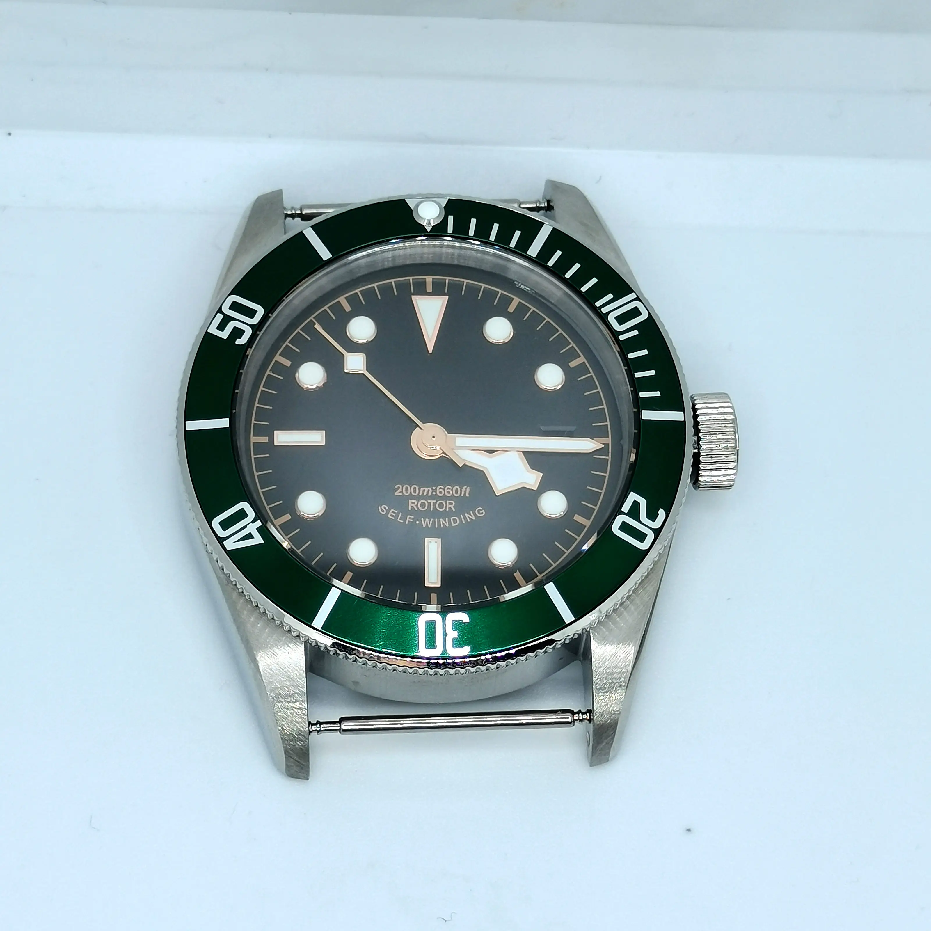

41MM 316 Stainless Steel Sapphire glass Case Add Luminous Dial Hands Fit ETA2836 Mingzhu2813 miyota 8215 Automatic Movement