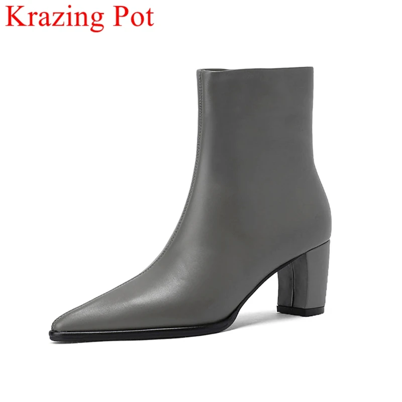 

Ботинки-челси из коровьей кожи, с острым носком, на молнии