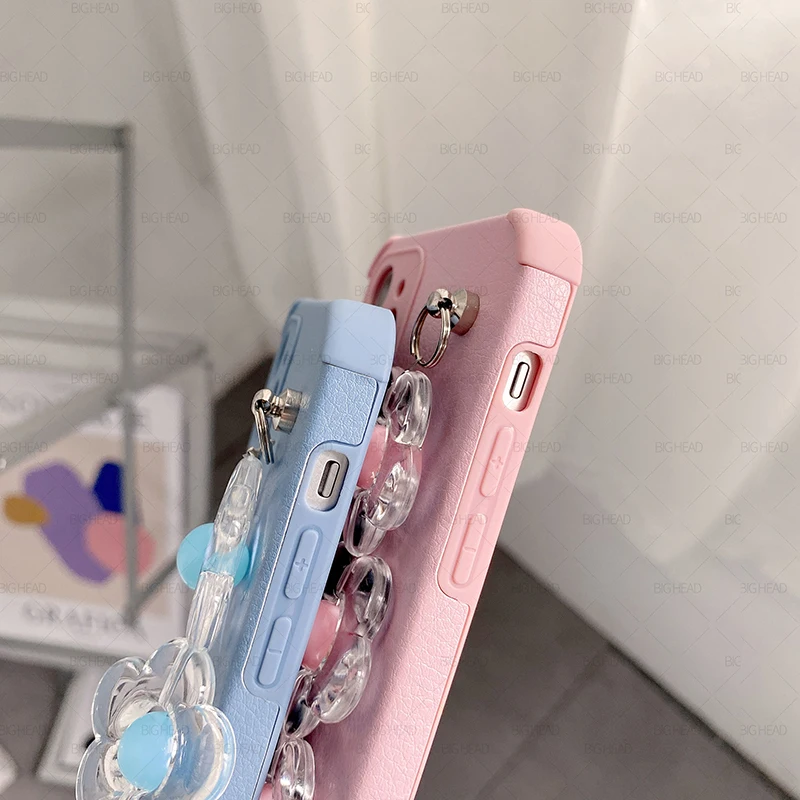 Эксклюзивный мягкий кожаный чехол с цветочным браслетом для телефона OPPO Reno 3 4 5 Pro