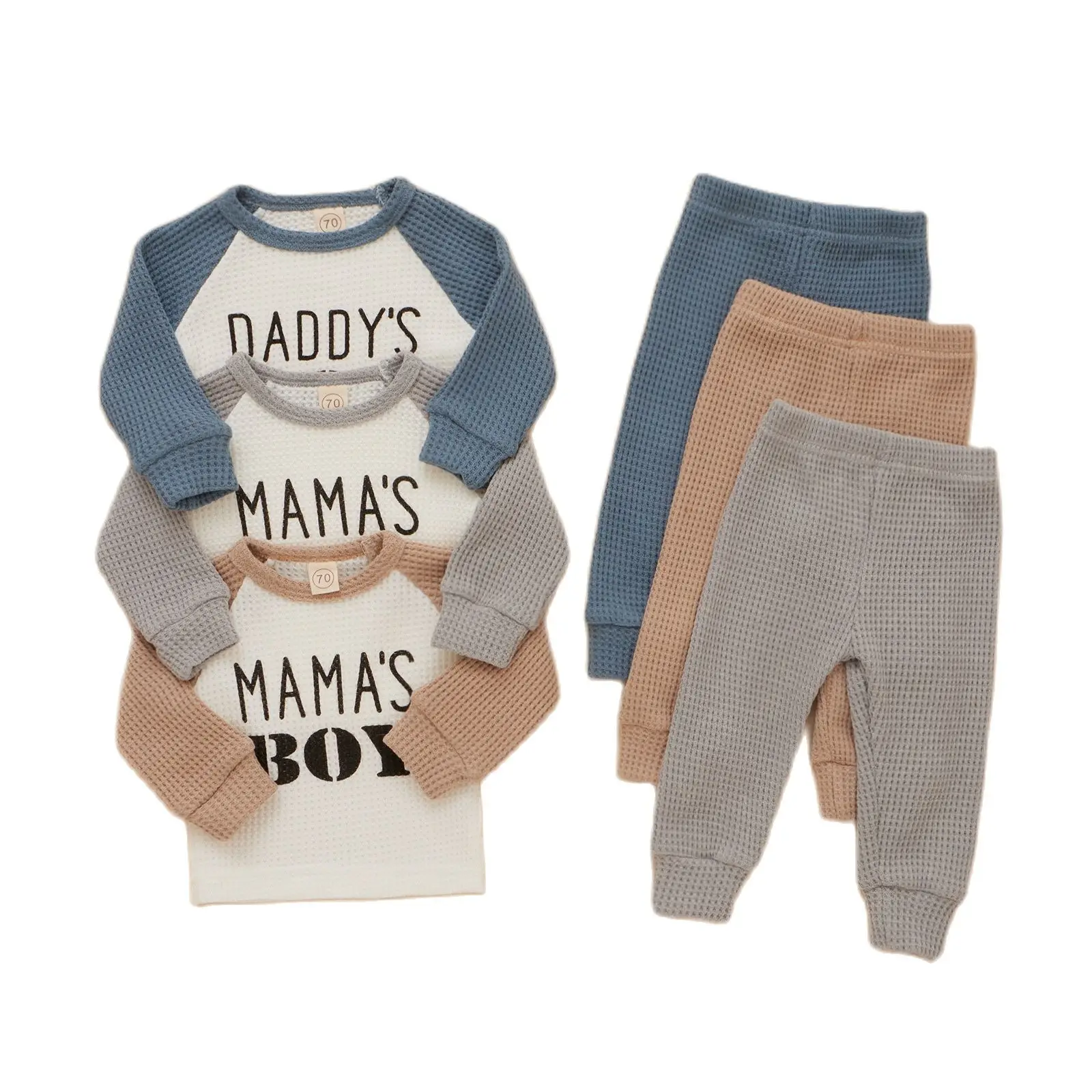 

Newbon Infant Baby Boy Girl Spring Autumn Suit Set Letter Print O-Neck Long Sleeve T-Shirt Solid Long Pants 0-24M