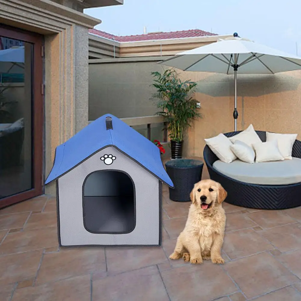 Foldable Warm Dog House Rainproof Waterproof Kennel Cattery With Removable Inner Pad For Pets Indoor Outdoor Sleeping | Дом и сад