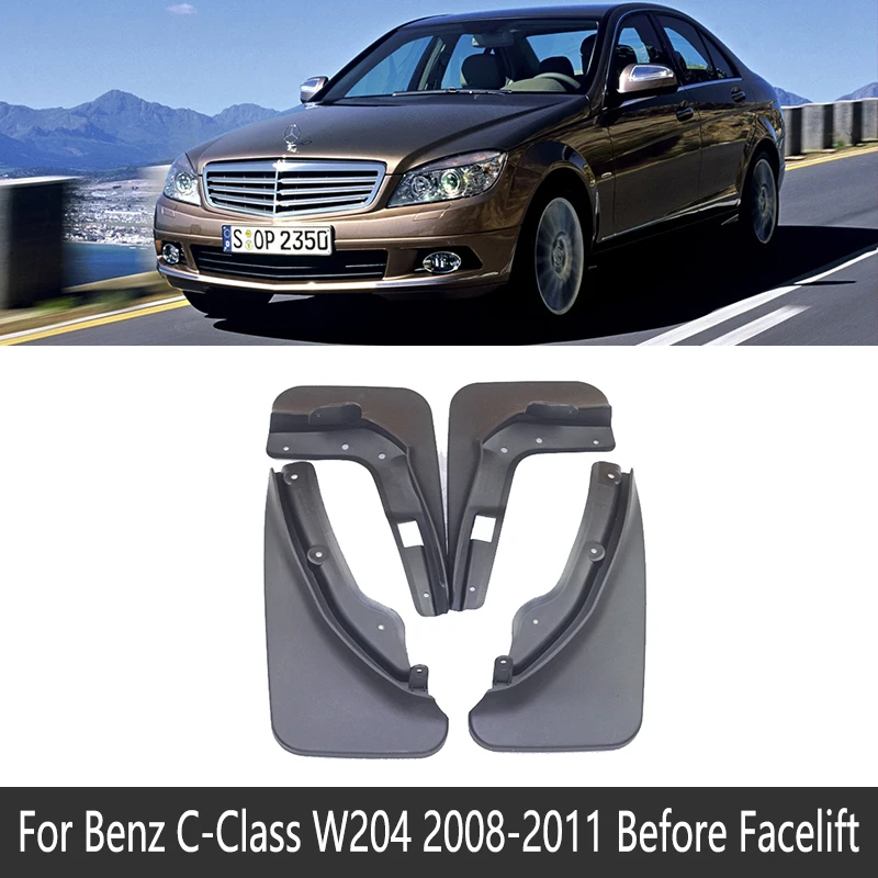 2008-2011 W204 Брызговик для Mercedes Benz C Class C-Class W204 W205 W 204 205 2008~ Брызговики брызговиков аксессуары для брызговиков 2010 - Название цвета: 2008-2011 W204