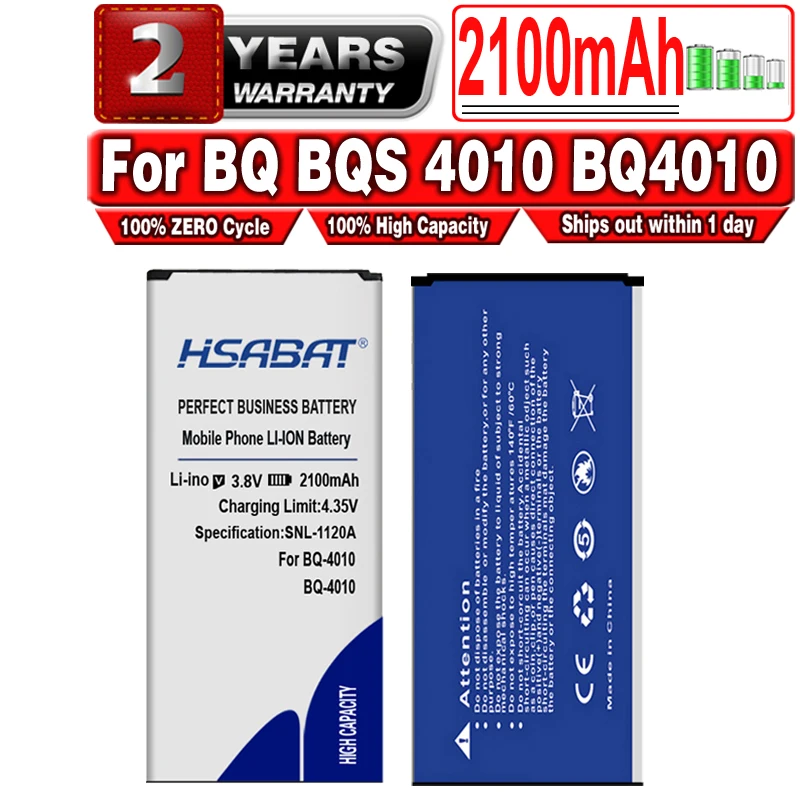 HSABAT 2100mAh BQS 4010 аккумулятор для BQ BQ4010 4010|Аккумуляторы мобильных телефонов| |