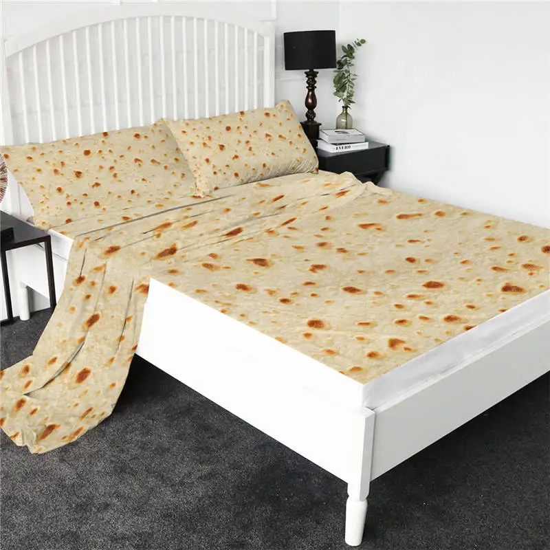 Burrito 4 Постельные принадлежности Outlet мексиканский буррито простыня 3D кукурузная тортилья микрофибра простыня набор смешных покрывал мягкий плоский лист пищевая простыня - Цвет: Burrito 4
