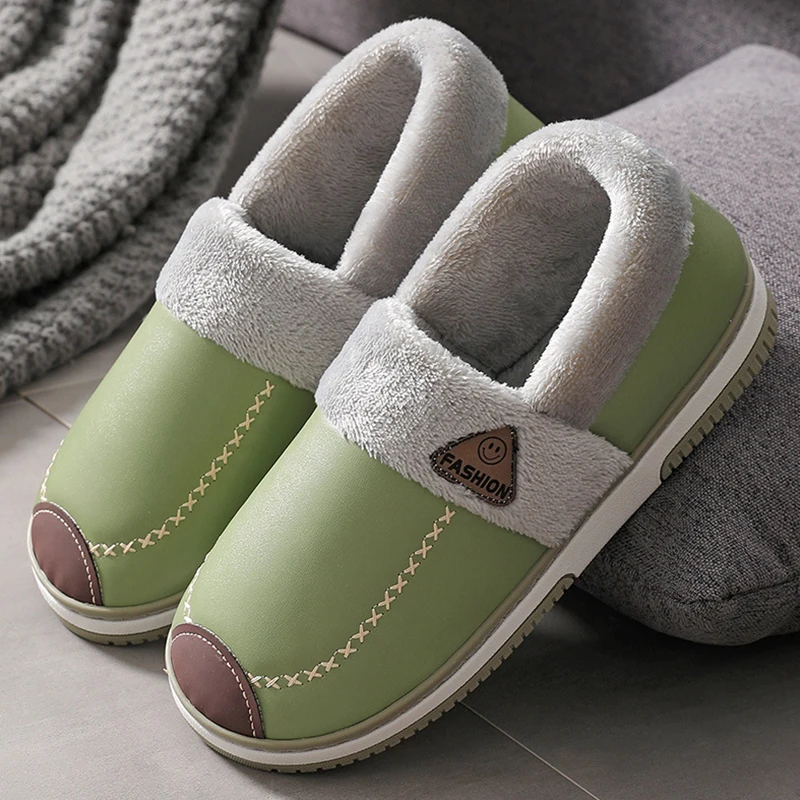 

Men slipper boots Waterproof cotton slippers Winter home non-slip plus velvet home warm thick bottom Hight Boots