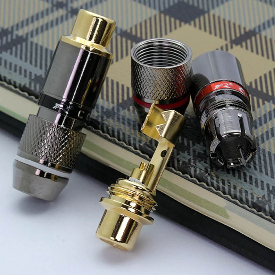 2 шт./1 пара высококачественный разъем RCA позолоченный штекер аудиоадаптер черная