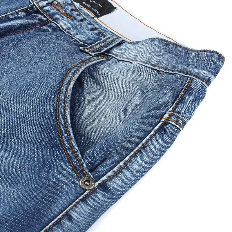 2021 Summer Jeans Men Denim Shorts Modis Multi-Pocket Blue Streetwear Loose Large Size 30 - 46 Straight Pants