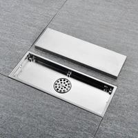 bathroom tile invisible rectangle floor drains stainless steel brushed linear drain anti odor shower drain hair catcher