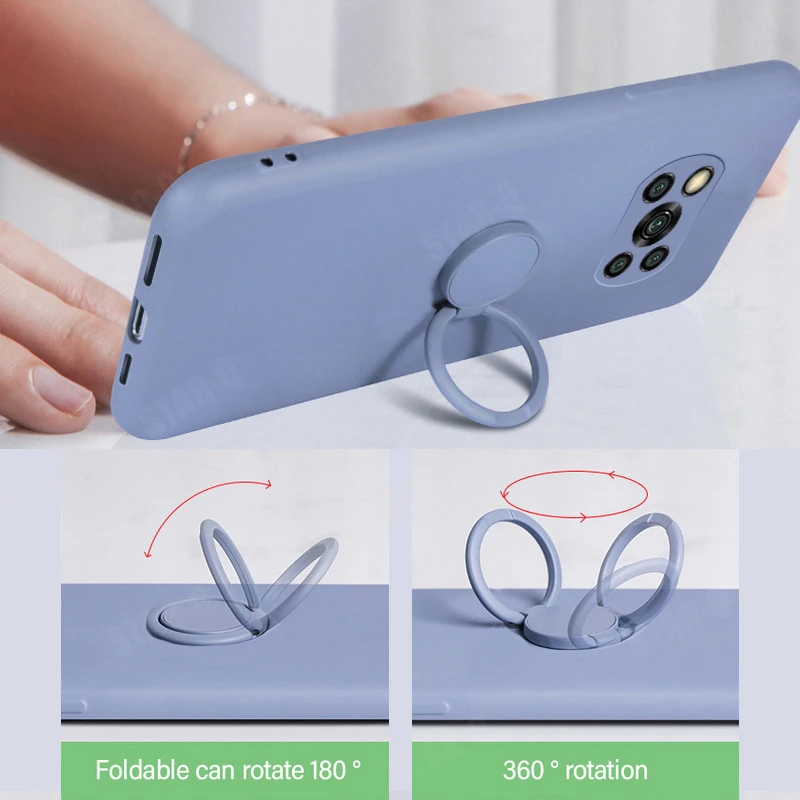liquid silicone car magnetic ring holder phone case on for xiaomi mi poco x3 pro x 3 nfc x3pro f3 m3 gt 5g original back cover free global shipping