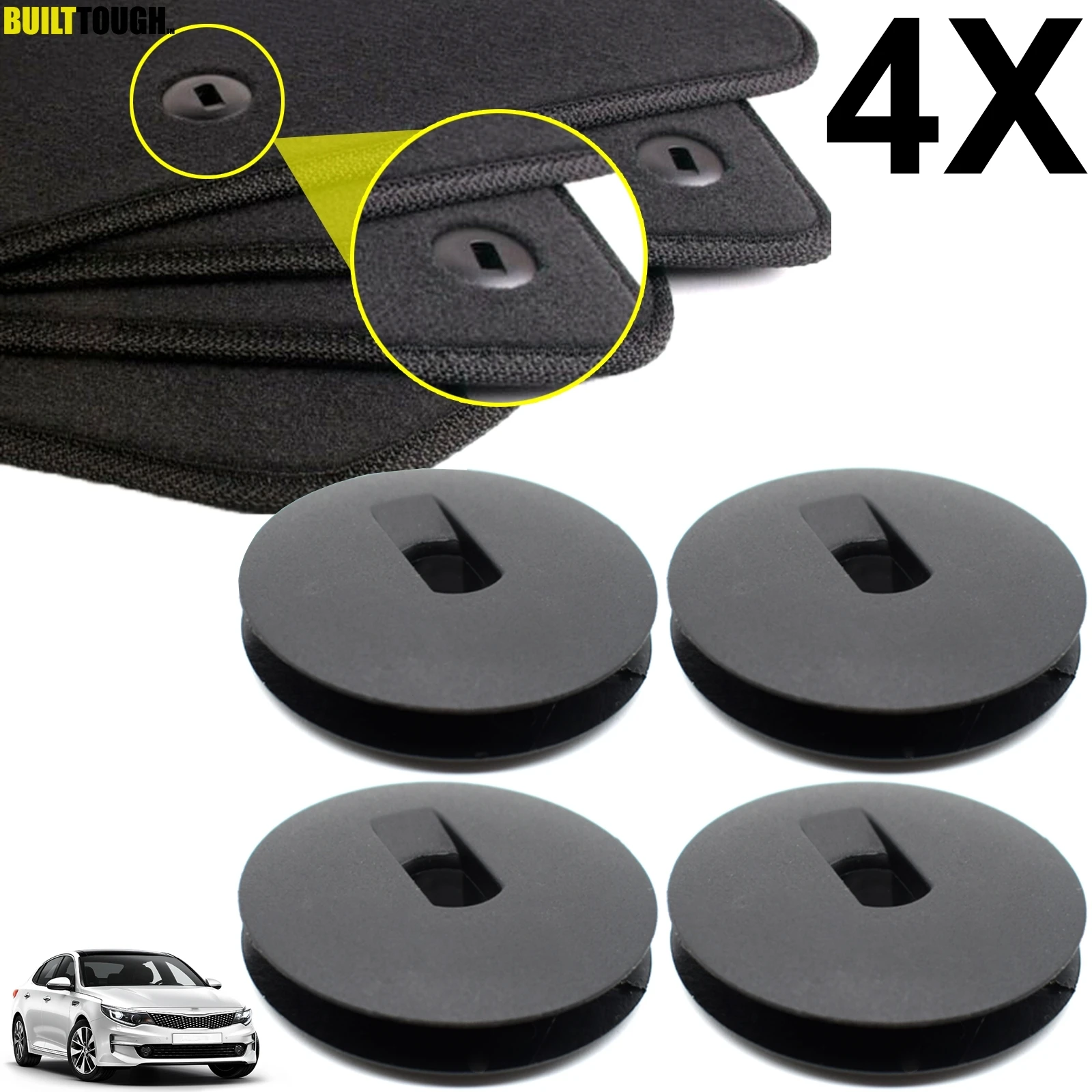 4pcs For Kia Ceed Forte Rio Soul Niro Sportage Sorento Optima Car Floor Mat Clips Carpet Fixing Clamps Retainer Fastener - купить по