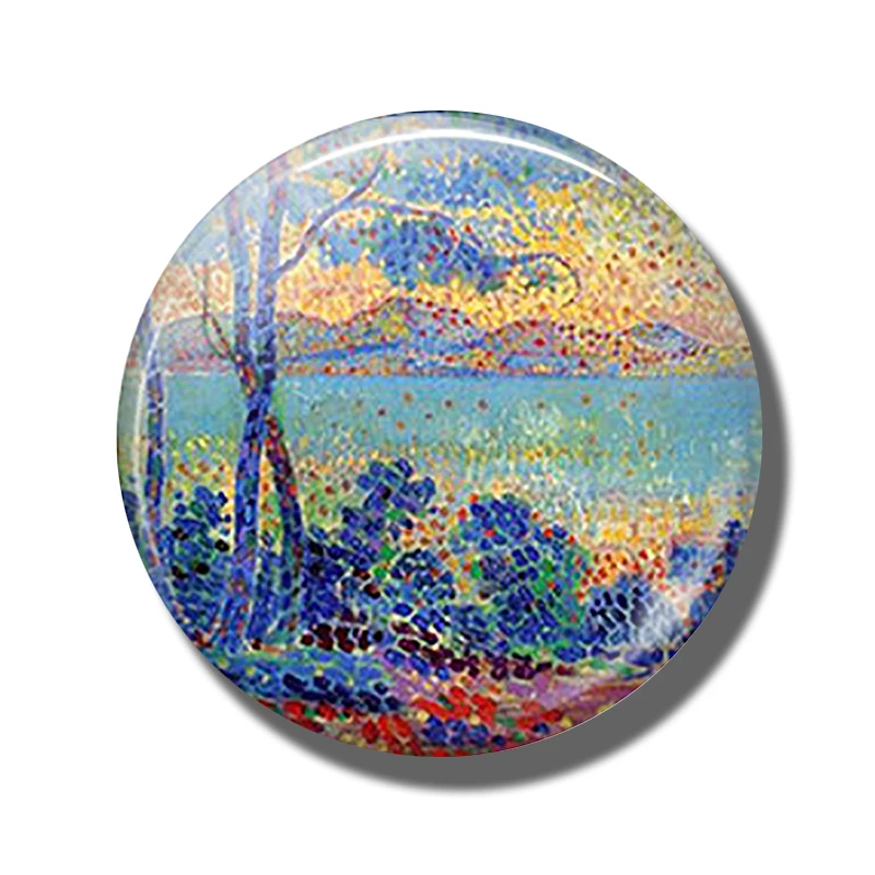 PACK OF 1 Монет водяная Лилия пруд искусство 30 мм круглый магнит для холодильника Ван Гога стекло кабошон холодильник наклейка французский Импрессионизм домашний декор - Цвет: PACK OF 1