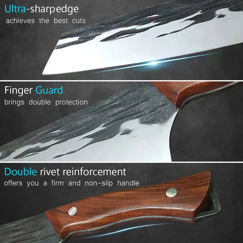 8-дюймовый японский шеф-нож ручной работы кованый кухонный нож Kiritsuke из