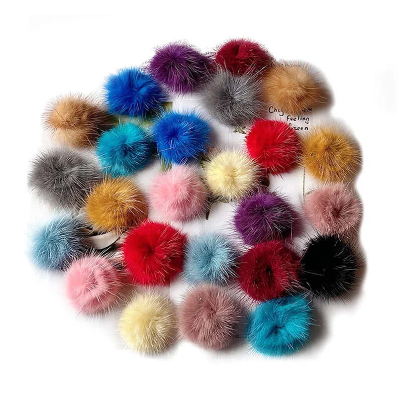 

5 шт. 3 см норковые помпоны для ювелирных изделий, брелок, Шпилька для волос, серьги, шарф, обувь, шляпы, помпоны, меховые шарики, украшения «сде...