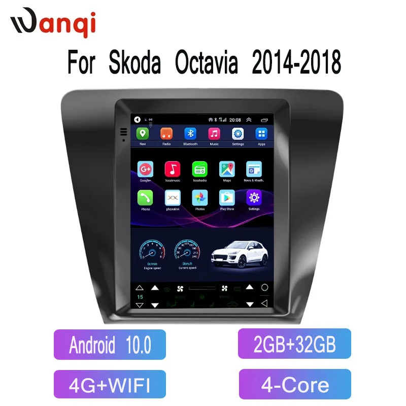 

9.7inch Tesla Android10 Car Radio 4G WiFi for Skoda Octavia 2014-2018 Multimedia Player Stereo Radio SWC GPS BT no dvd 1 din