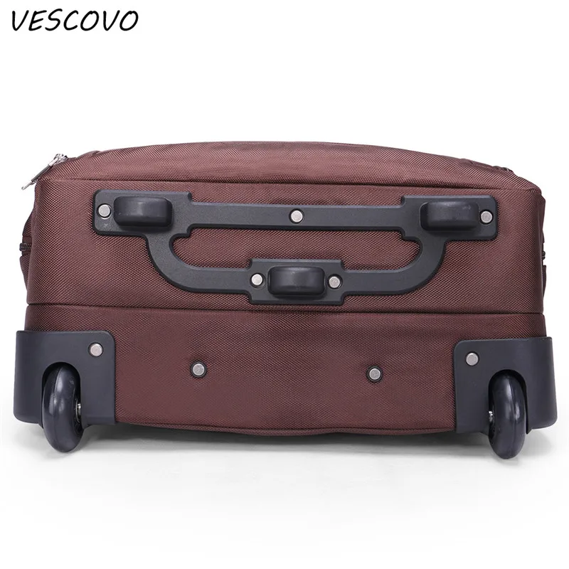 

VESCOVOMen's business trolley bag Nylon rolling luggage spinner travel suitcase on wheel