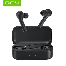 QCY T5 TWS беспроводные наушники Bluetooth 5,0 сенсорное управление мини спортивные наушники стерео HD говорящие 380 мАч большой аккумулятор