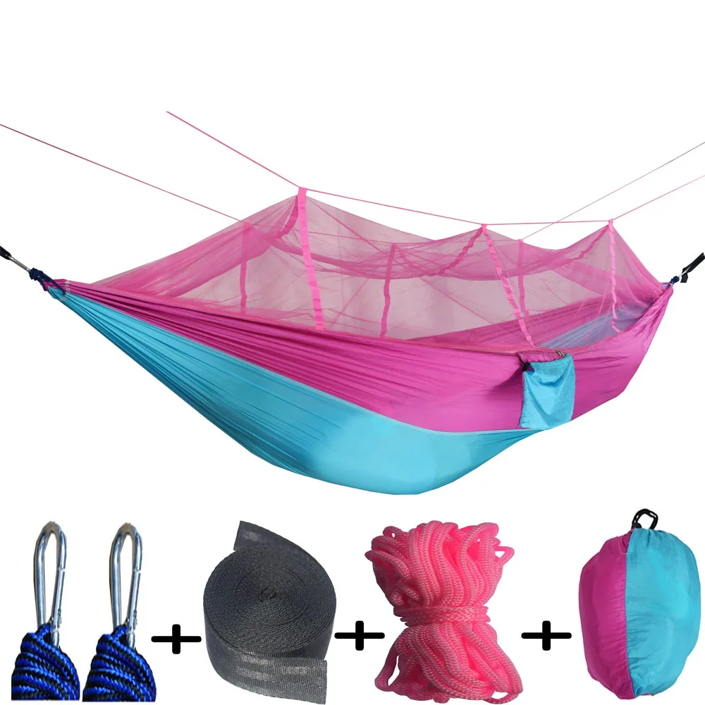 

Ultralight Outdoor Camping Hunting Mosquito Net Parachute Hammock 2 Person Flyknit Hammock Garden hammock Hanging Bed