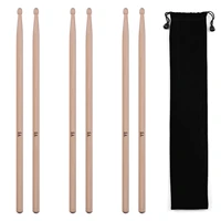 3 pairs of type 5a maple drumsticks drum sticks with 1pc carrying pouch for drum kit jazz drum