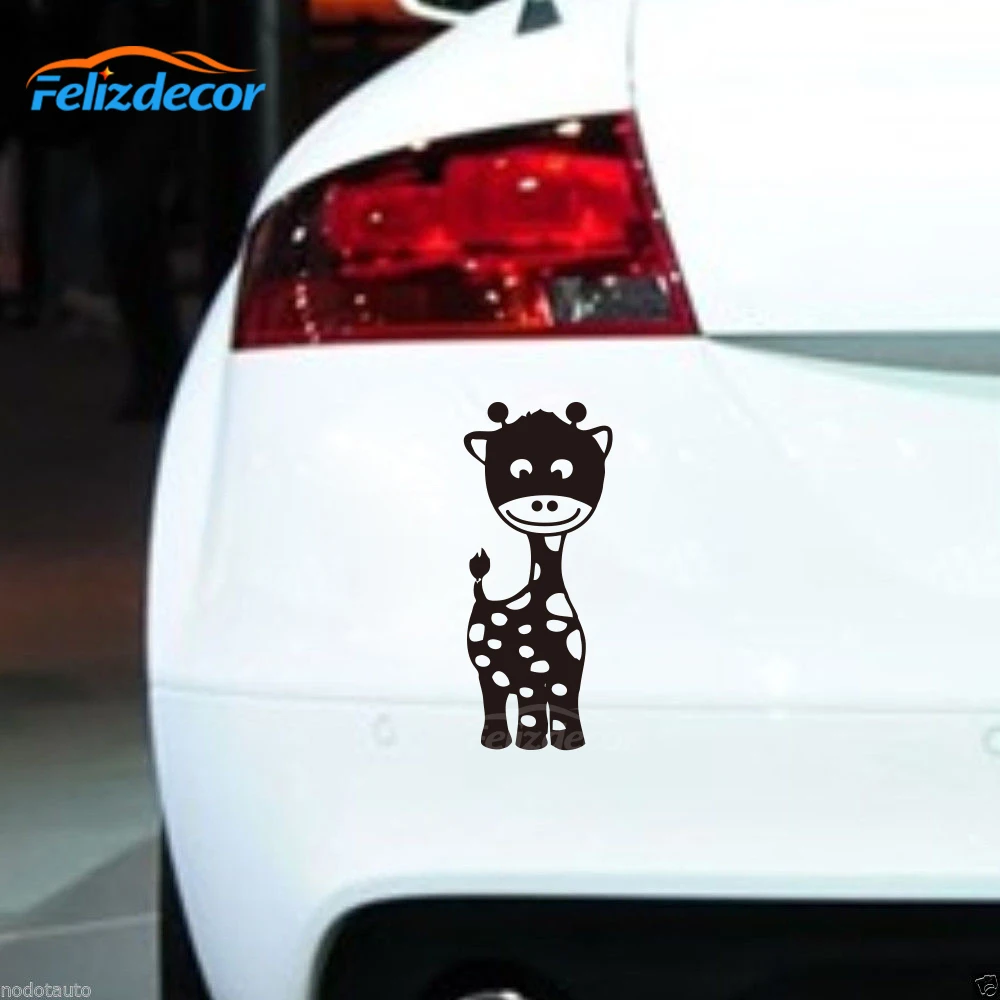 Милые виниловые наклейки на бампер автомобиля с изображением оленя Сики и улыбки