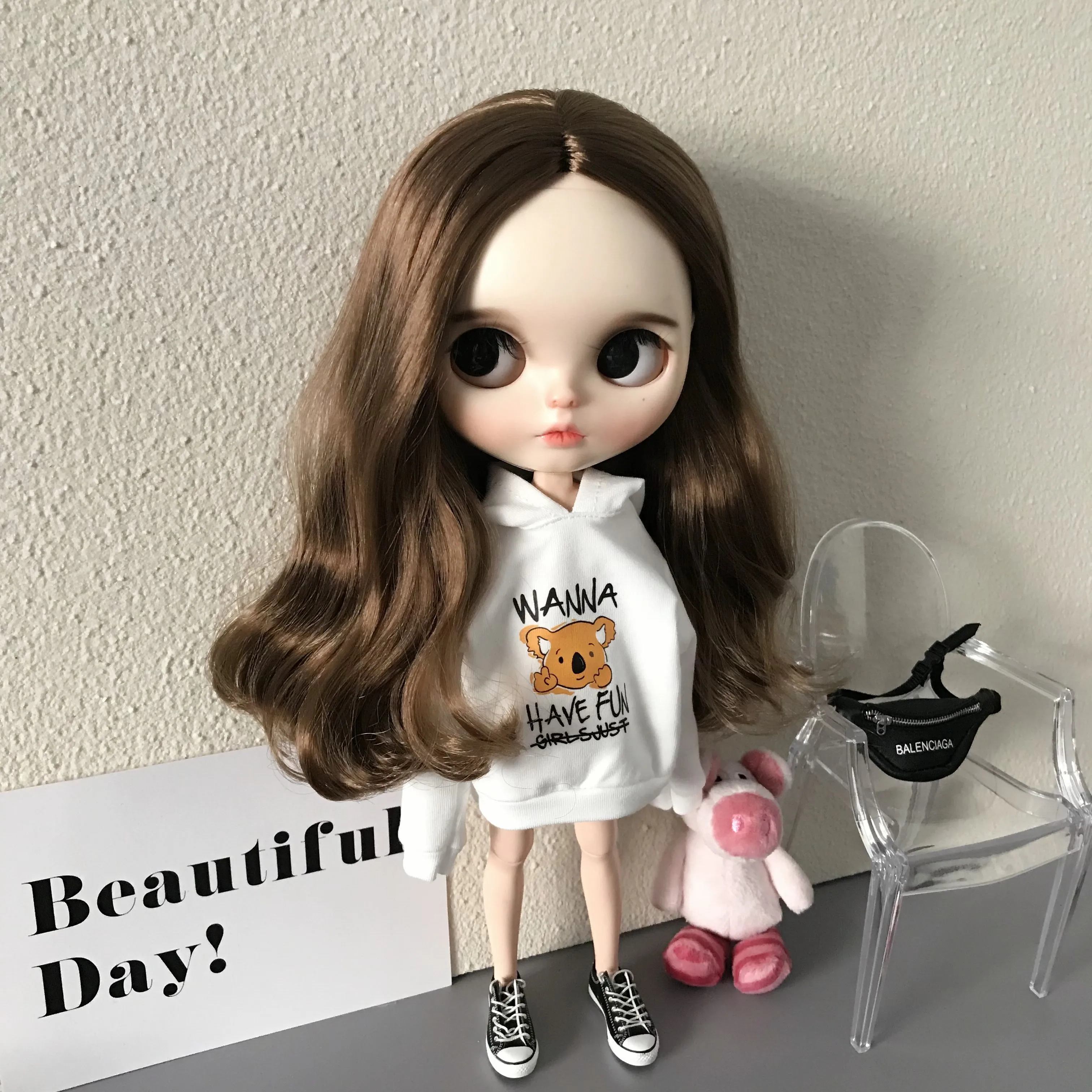 Одежда для куклы на заказ футболка пальто куртка штаны вашего bb fr ob24 ob27 pp liccaa blyyou