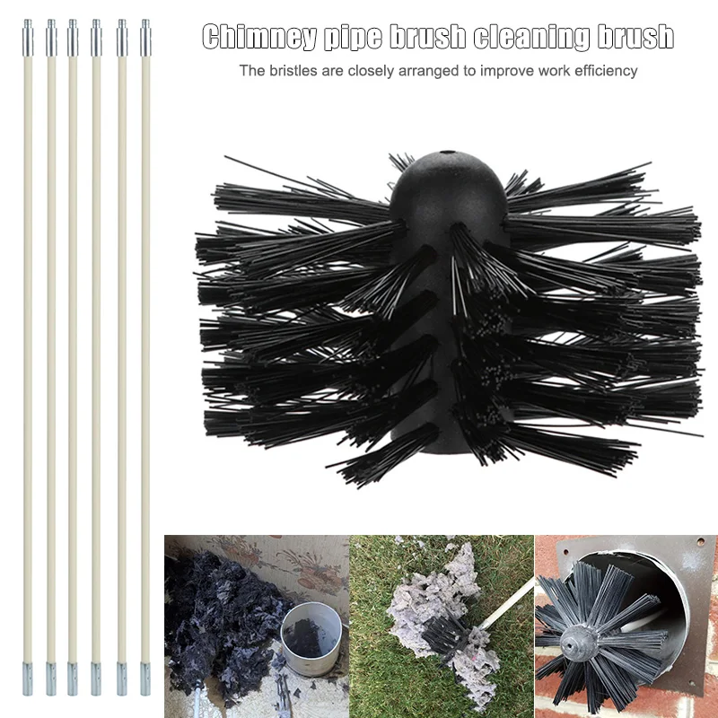 

Chimney Pipe Inner Wall Cleaning Brush Bendable Electric-Drill Flexible Cleaning Kit M8617