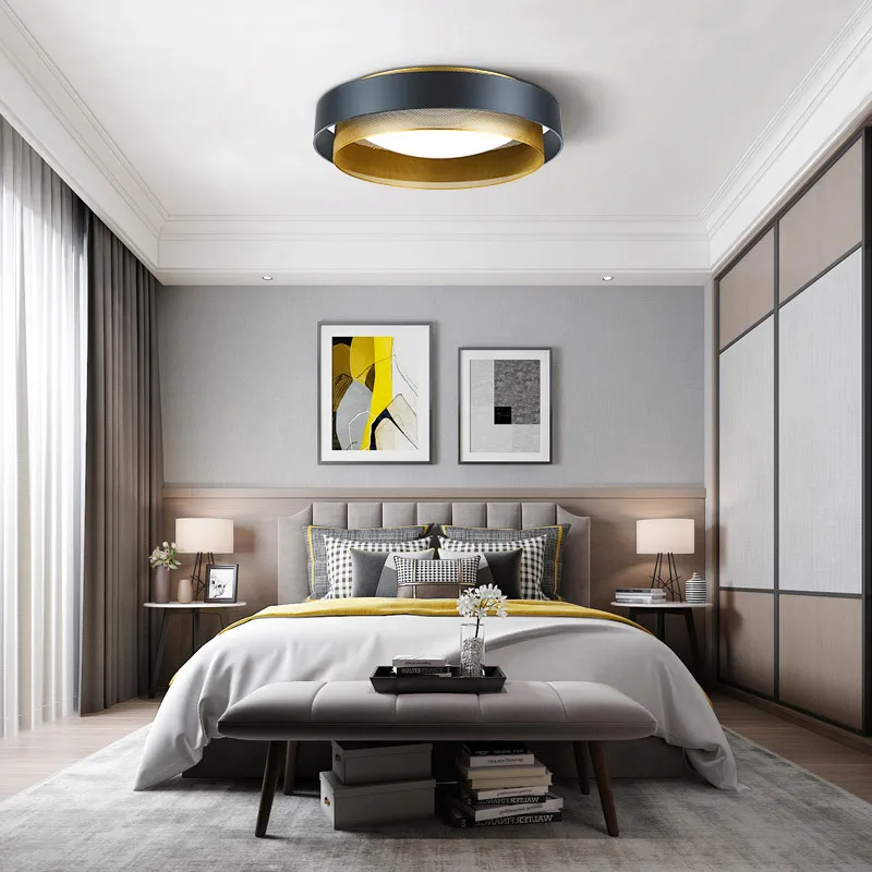 

Современная светодиодная потолочная лампа, прикроватный металлический круглый светильник в скандинавском стиле для столовой, балкона, коридора, осветительные приборы