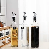 500ml oil can glass leak proof kitchen vinegar pot oil tank sesame oil soy sauce bottle wine vinegar bottled set household