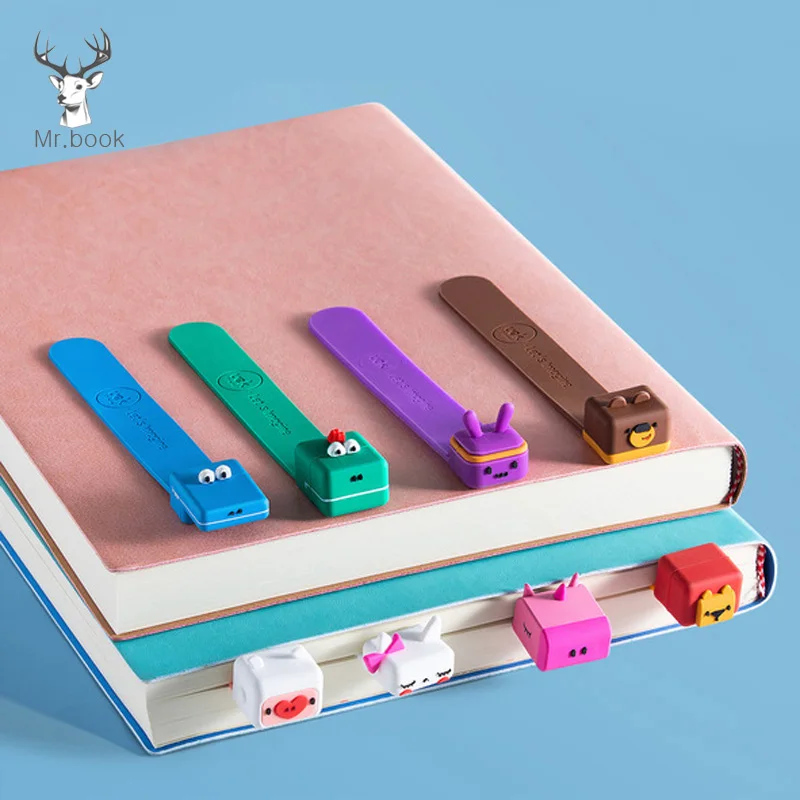 Мультяшные забавные закладки силиконовые книжки с животными Обучающие товары