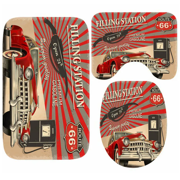 Набор ковриков для ванной в стиле ретро винтажный и душа | Дом сад