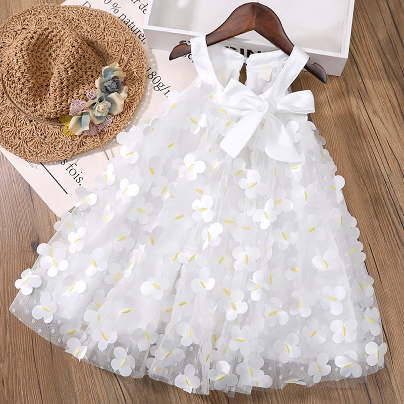

Fashion Girls Dress Three-Dimensional Butterfly Suspender Summer Dress For Baby Girl Gauze Princess Party Clothing Birthday Gift