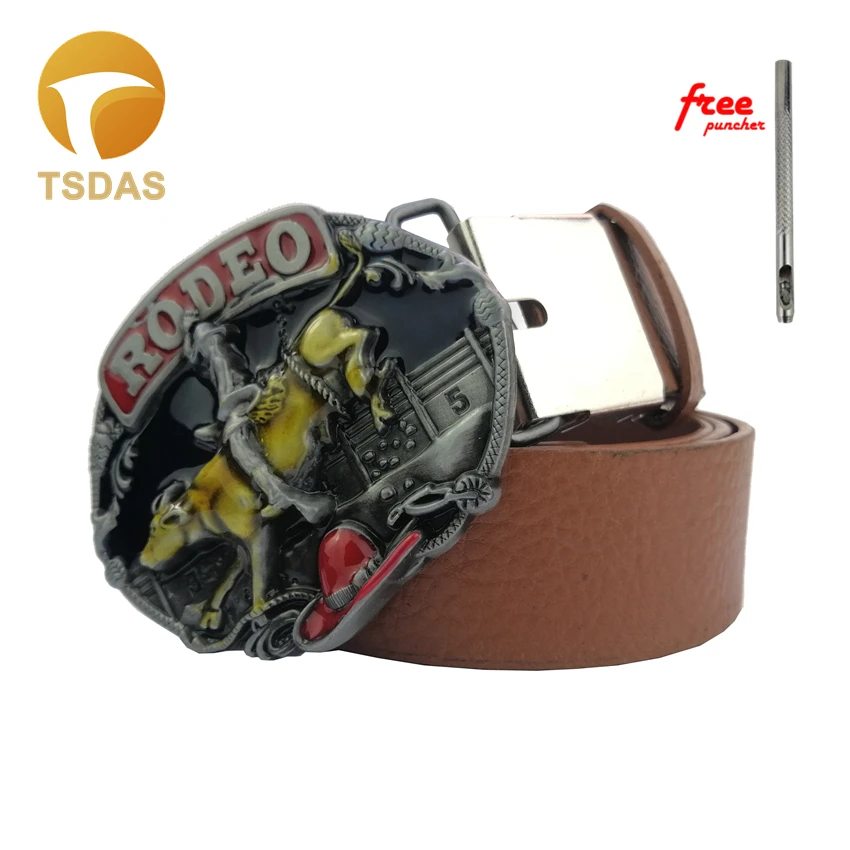 Rodeo Bull ковбойская металлическая пряжка для ремня цветная Прямая поставка|Пряжки