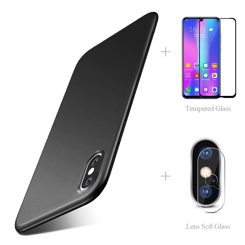 Матовый чехол-накладка + закаленное стекло Защитная пленка для камеры Iphone 11 Pro Max 7