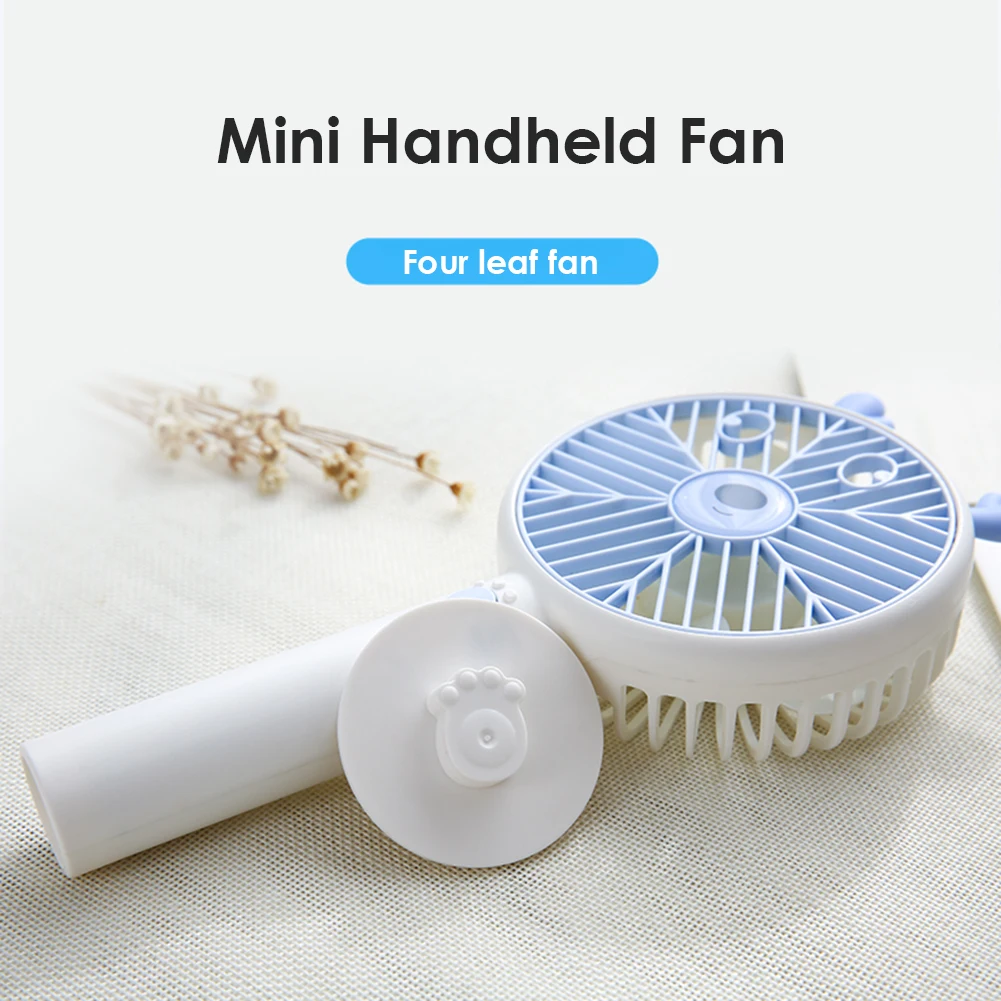 

Mini Handheld Personal Fan Cartoon Cute Shape USB Rechargeable 1500mAh Battery Operated Portable Desk Table Fan