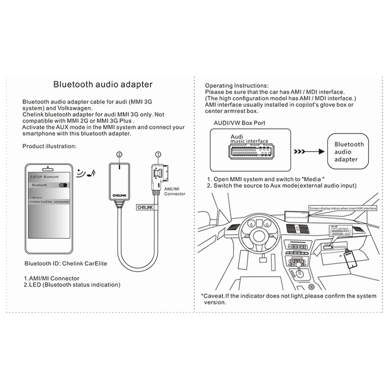 AMI MMI MDI беспроводной Aux Bluetooth-адаптер кабель o Music Auto Bluetooth для A3 A4 B8 B6 Q5 A5 A7 R7 S5 Q7 A6L A8L
