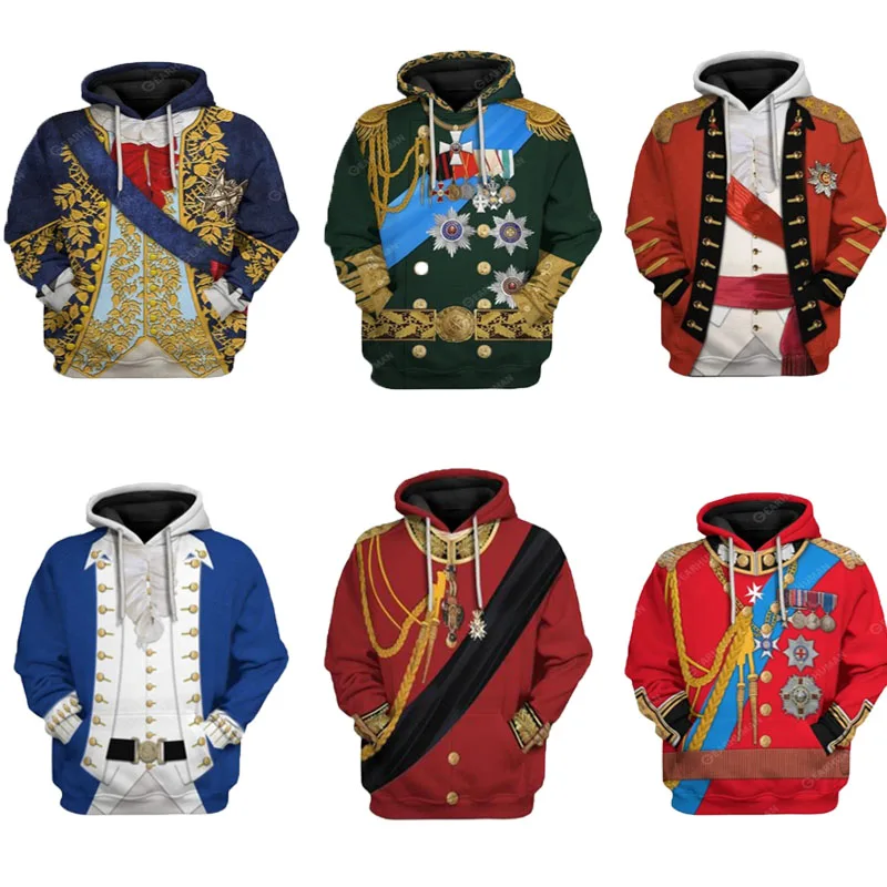 Толстовка в средневековом стиле ретро толстовка с 3D принтом Джордж