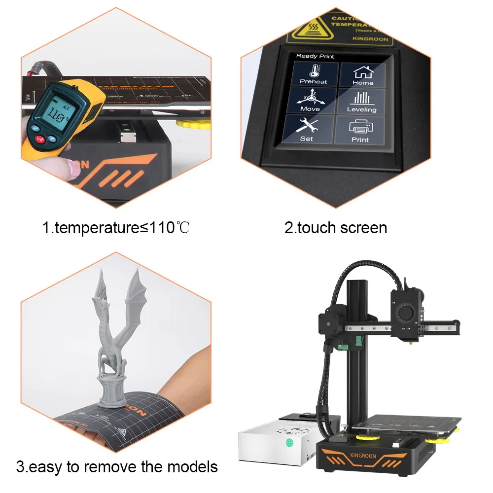 KINGROON KP3S 3D Printer Upgraded DIY FDM 3d printer Kit High Precision Printing Touch Screen Size 180*180*180mm | Компьютеры и офис