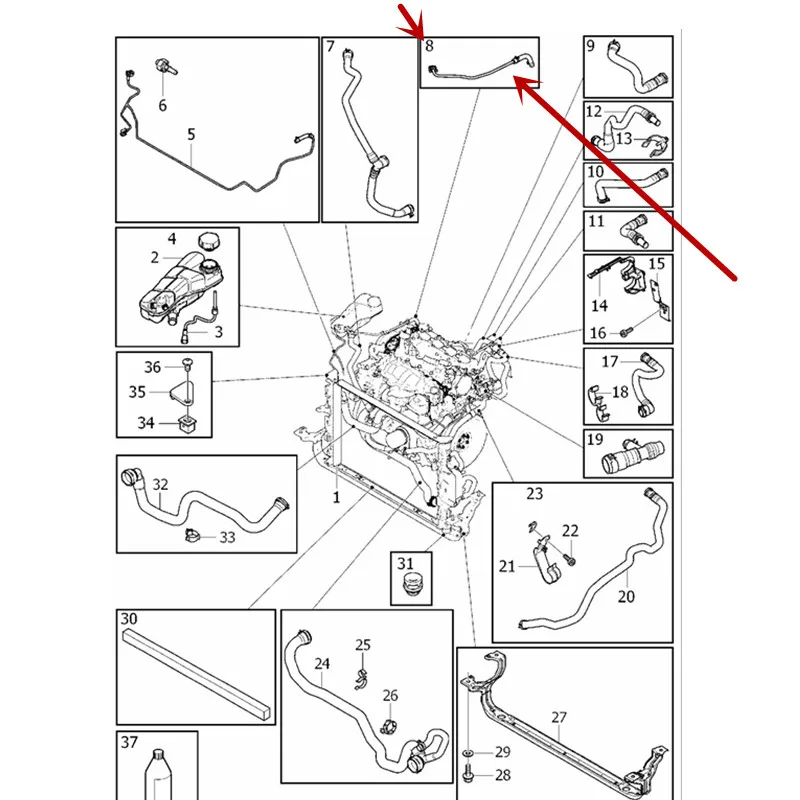 Автомобильная 4-цилиндровая обратная труба двигателя 2013-vol voV40 1 6 T расширительный