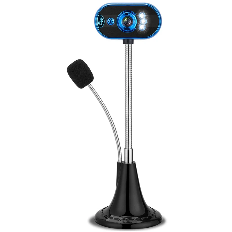 

USB HD веб-камера с микрофоном для домашнего офиса функция ночного видения Видеокамера светодиодный с микрофоном